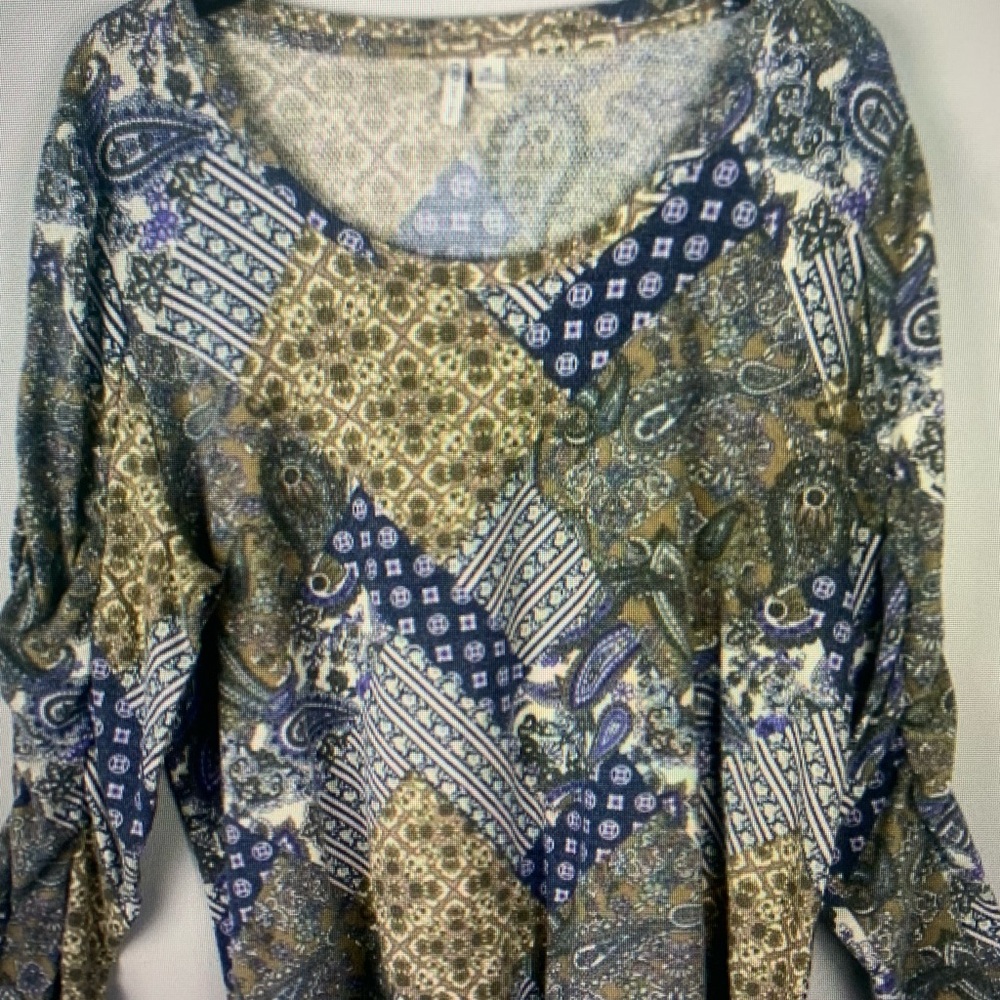 Patchwork Print Women's Top